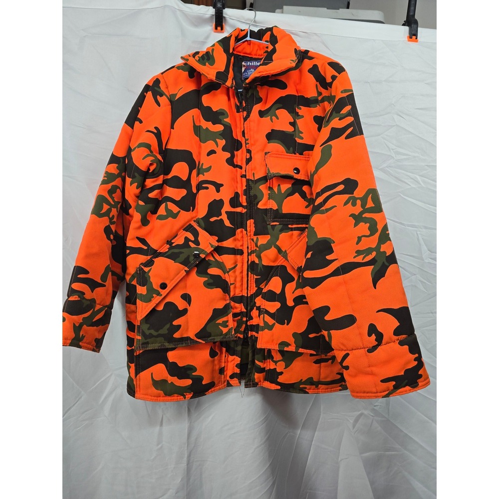 Vintage Chiller Killer by Safbak Orange Camo Hunting Jacket‎ Men's Medium